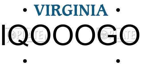 IQOOOGO Virginia License Plate