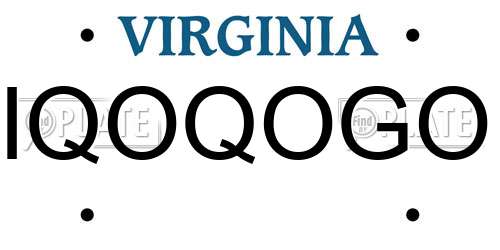 IQOQOGO Virginia License Plate