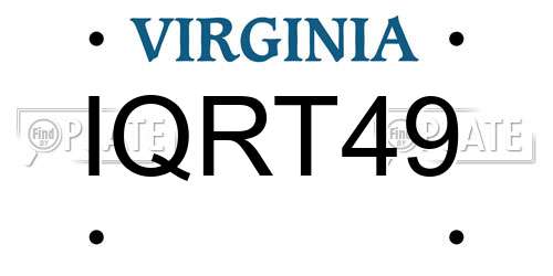 IQRT49 Virginia License Plate