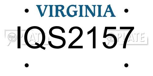 IQS2157 Virginia License Plate