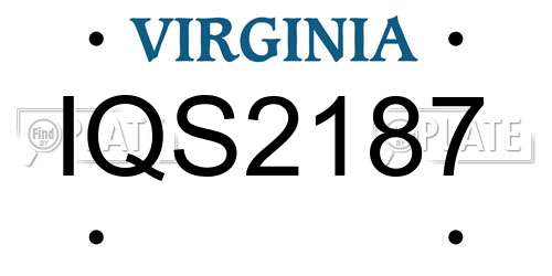 IQS2187 Virginia License Plate