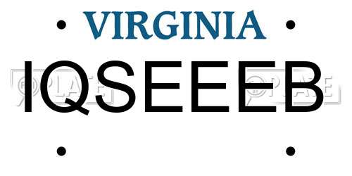 IQSEEEB Virginia License Plate