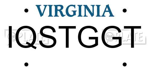IQSTGGT Virginia License Plate