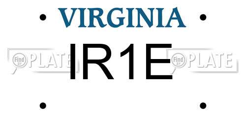 IR1E Virginia License Plate