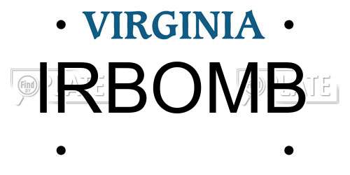 IRBOMB Virginia License Plate