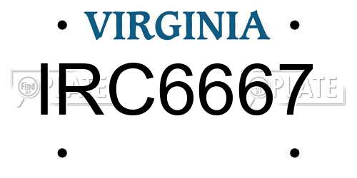 IRC6667 Virginia License Plate