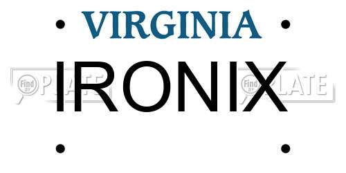 IRONIX Virginia License Plate