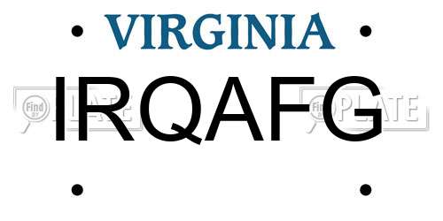 IRQAFG Virginia License Plate