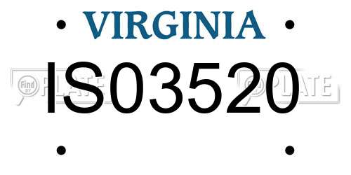 IS03520 Virginia License Plate