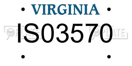IS03570 Virginia License Plate