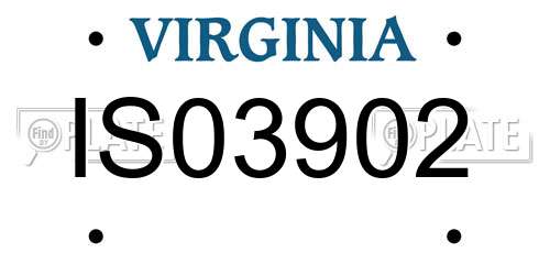 IS03902 Virginia License Plate