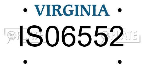 IS06552 Virginia License Plate