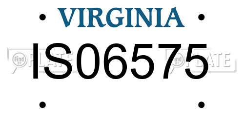 IS06575 Virginia License Plate