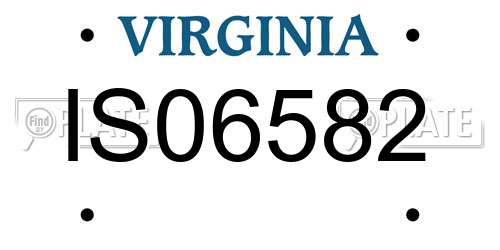 IS06582 Virginia License Plate