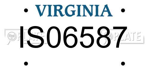 IS06587 Virginia License Plate