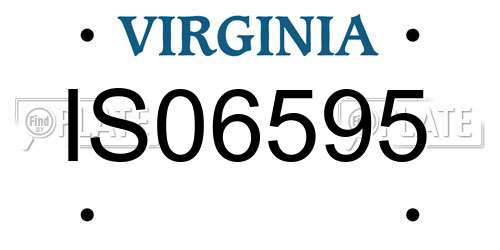 IS06595 Virginia License Plate
