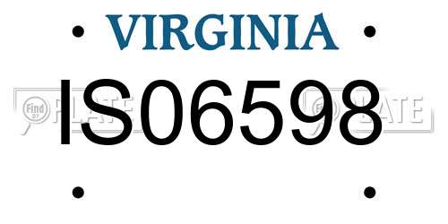 IS06598 Virginia License Plate