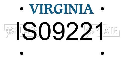 IS09221 Virginia License Plate