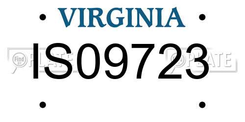 IS09723 Virginia License Plate