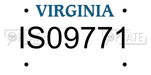 IS09771 Virginia License Plate