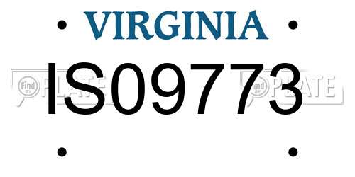 IS09773 Virginia License Plate