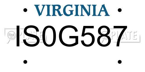 IS0G587 Virginia License Plate