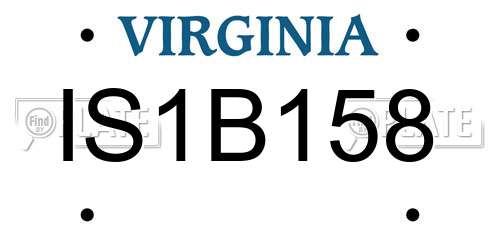 IS1B158 Virginia License Plate