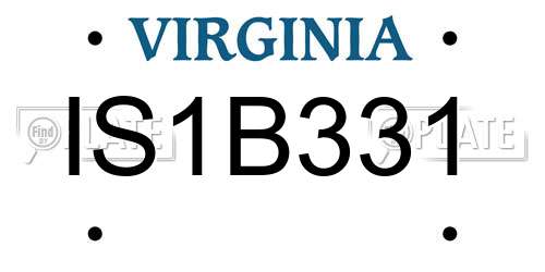 IS1B331 Virginia License Plate