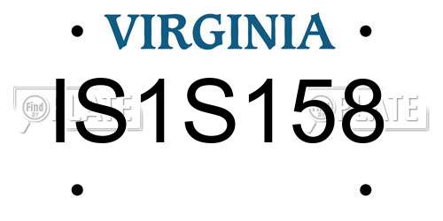 IS1S158 Virginia License Plate