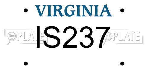 IS237 Virginia License Plate