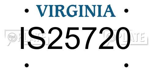 IS25720 Virginia License Plate