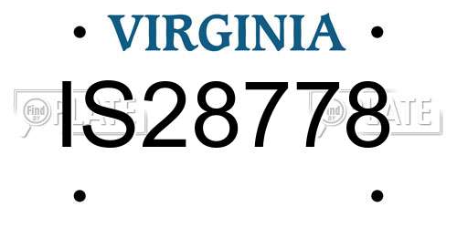 IS28778 Virginia License Plate