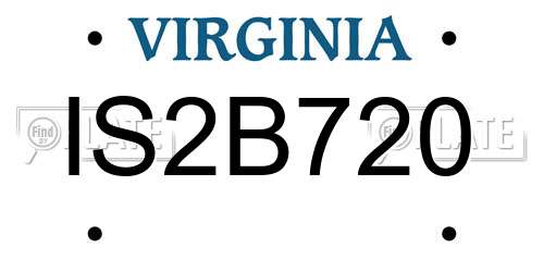 IS2B720 Virginia License Plate