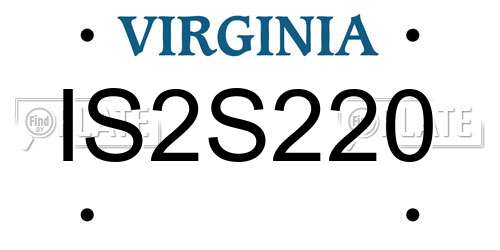 IS2S220 Virginia License Plate
