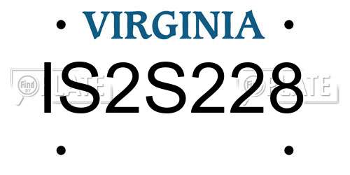 IS2S228 Virginia License Plate
