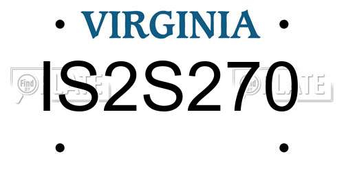 IS2S270 Virginia License Plate