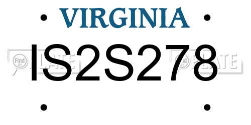 IS2S278 Virginia License Plate