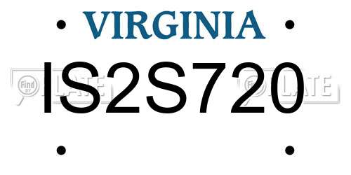 IS2S720 Virginia License Plate