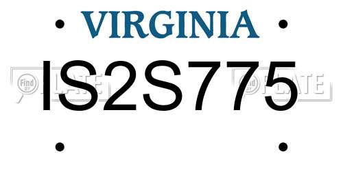 IS2S775 Virginia License Plate