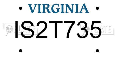 IS2T735 Virginia License Plate