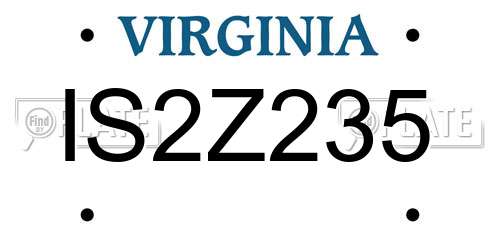 IS2Z235 Virginia License Plate