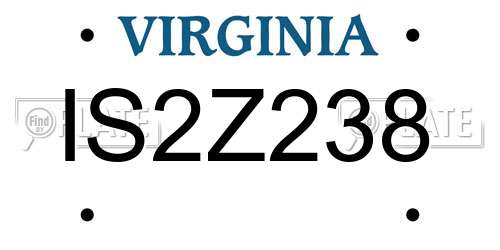 IS2Z238 Virginia License Plate