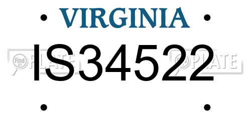 IS34522 Virginia License Plate
