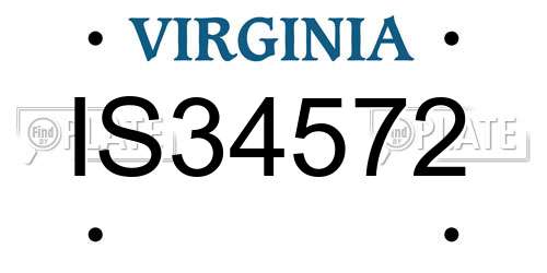 IS34572 Virginia License Plate