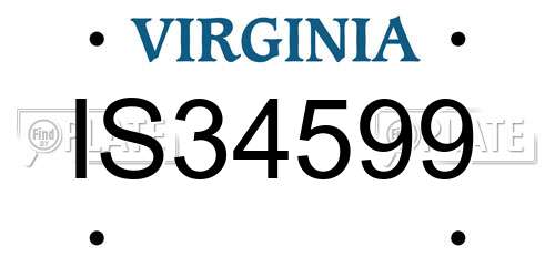 IS34599 Virginia License Plate
