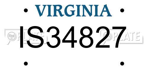 IS34827 Virginia License Plate