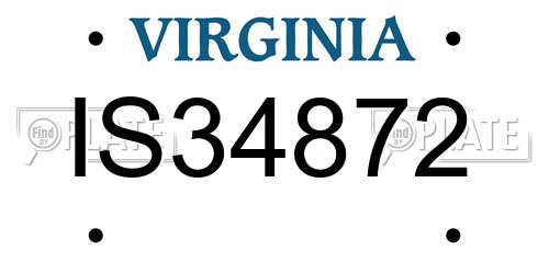 IS34872 Virginia License Plate