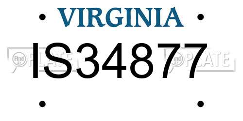 IS34877 Virginia License Plate