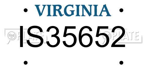 IS35652 Virginia License Plate