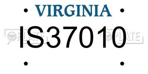 IS37010 Virginia License Plate